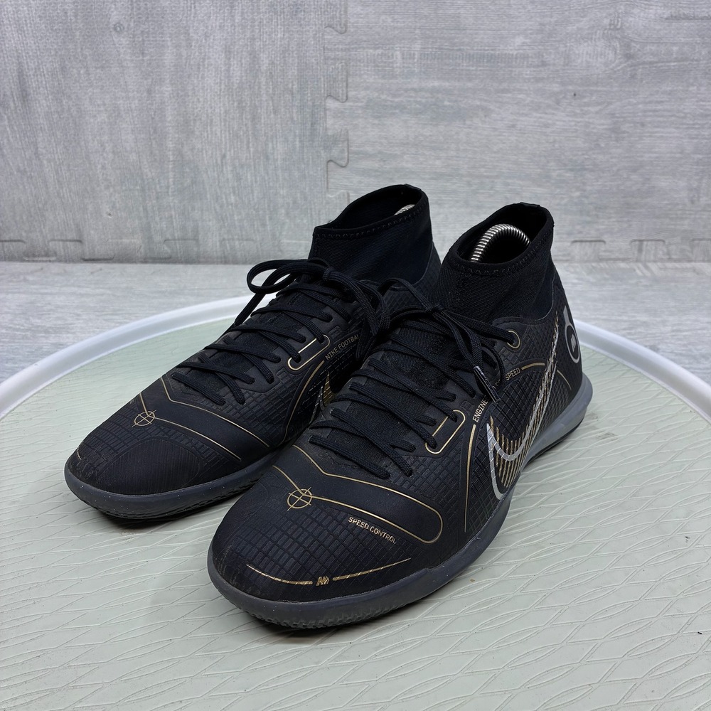 Nike Mercurial Superfly 8 Academy IC Soccer Shoes Mens 7 Black Gold DJ2875-007